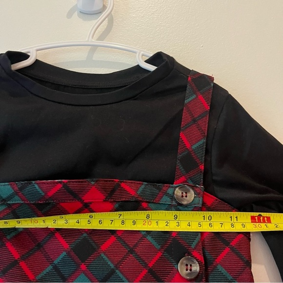 🌼 5/$25 Girls Holiday Plaid Dress Layered Top 6X Monkey Bars Tartan Christmas - Picture 5 of 7